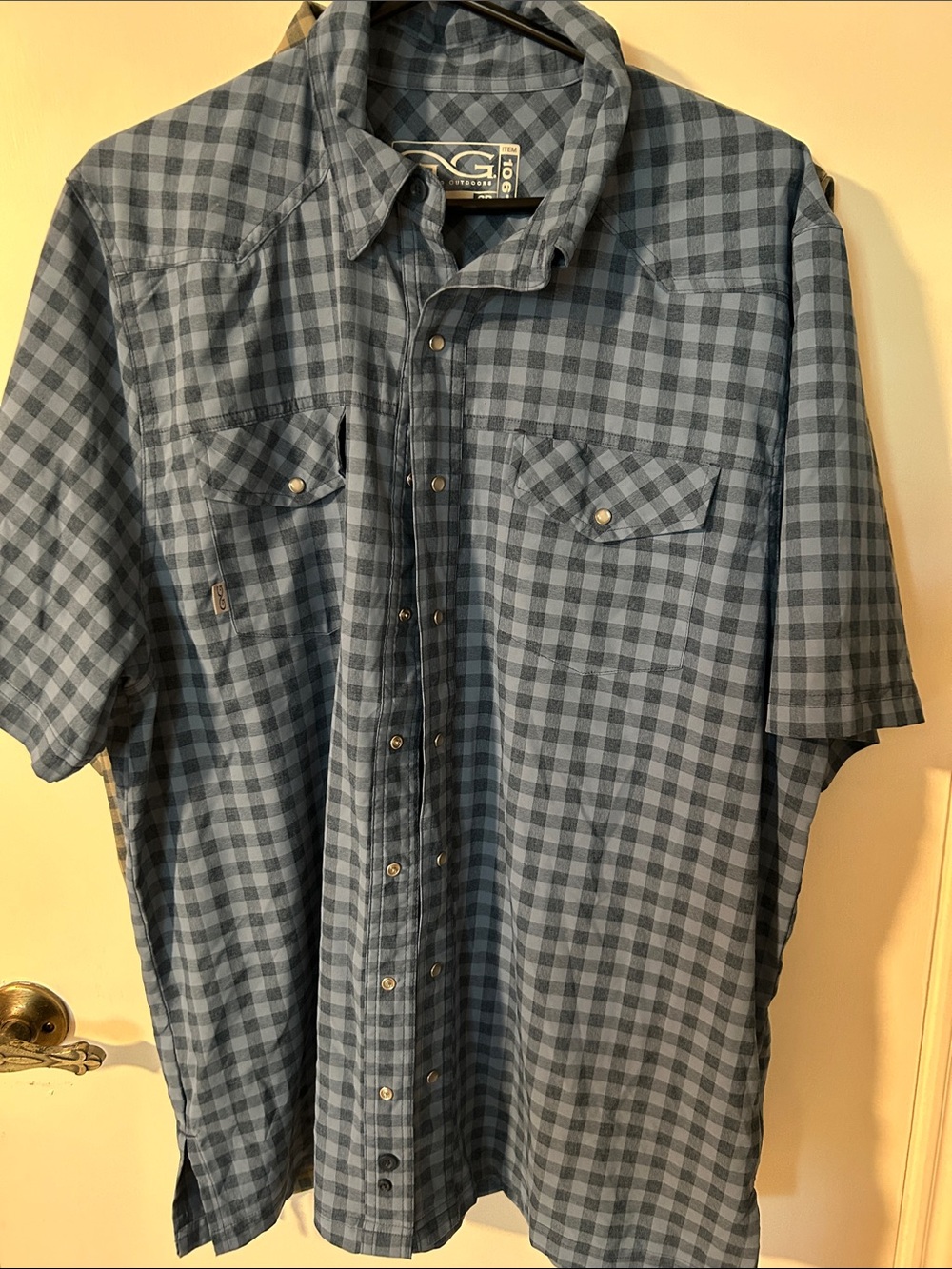 GameGuard Men’s Blue Check Short-Sleeve Button-Down Shirt